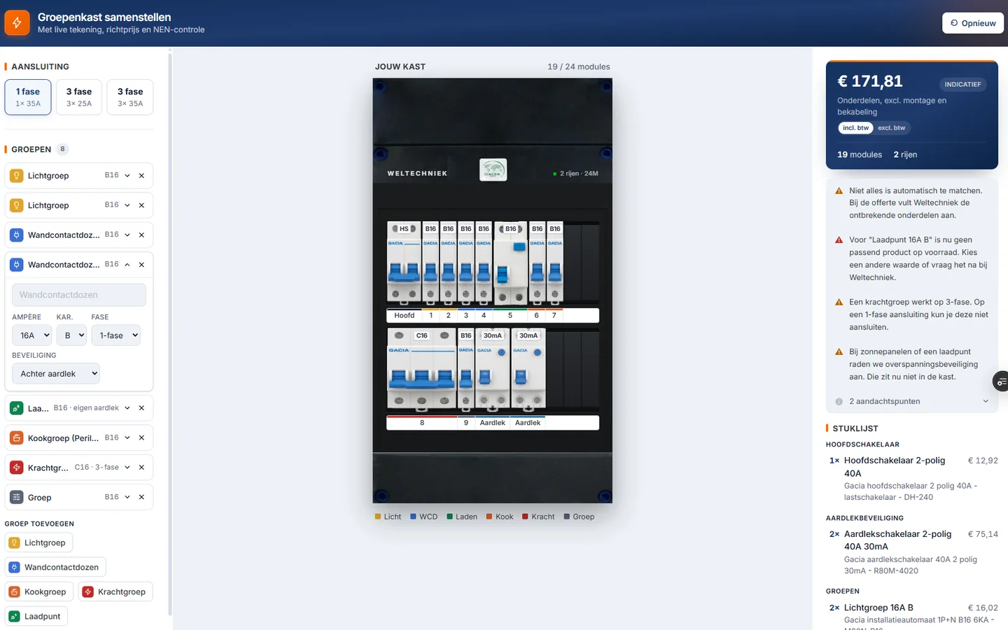 Groepenkast-configurator